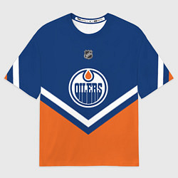 Футболка оверсайз мужская NHL: Edmonton Oilers, цвет: 3D-принт
