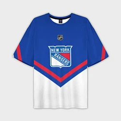 Футболка оверсайз мужская NHL: New York Rangers, цвет: 3D-принт