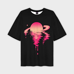 Мужская футболка оверсайз Отражение Сатурна