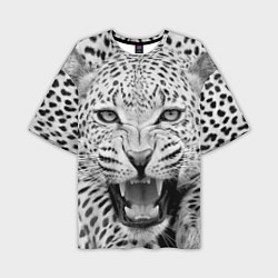 Футболка оверсайз мужская Белый леопард, цвет: 3D-принт