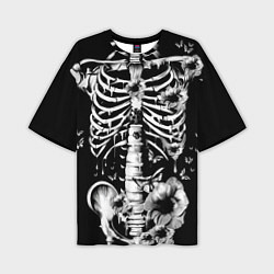 Футболка оверсайз мужская Floral Skeleton, цвет: 3D-принт