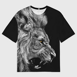 Мужская футболка оверсайз Оскал льва