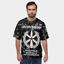 Футболка оверсайз мужская Служу России: РВиА, цвет: 3D-принт — фото 2