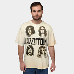 Футболка оверсайз мужская Led Zeppelin Guys, цвет: 3D-принт — фото 2