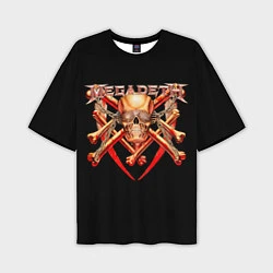 Мужская футболка оверсайз Megadeth: Gold Skull