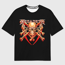 Футболка оверсайз мужская Megadeth: Gold Skull, цвет: 3D-принт