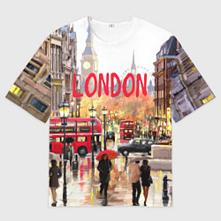 Футболка оверсайз мужская Дождливый Лондон, цвет: 3D-принт