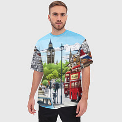 Футболка оверсайз мужская Улицы Лондона -Big Ben, цвет: 3D-принт — фото 2