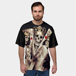 Футболка оверсайз мужская Poker Skull, цвет: 3D-принт — фото 2