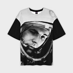 Мужская футболка оверсайз Гагарин космонавт