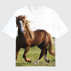 Футболка оверсайз мужская Бегущая лошадь, цвет: 3D-принт