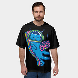 Футболка оверсайз мужская Космокот 1, цвет: 3D-принт — фото 2