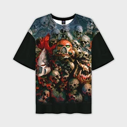 Мужская футболка оверсайз Warhammer 40k: Skulls