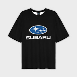 Мужская футболка оверсайз Subaru - emblem