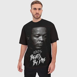 Футболка оверсайз мужская Dr. Dre: 100% Beats, цвет: 3D-принт — фото 2