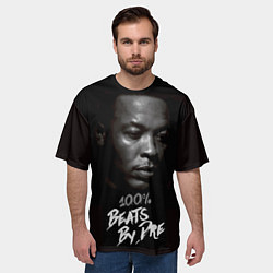 Футболка оверсайз мужская Dr. Dre: 100% Beats, цвет: 3D-принт — фото 2