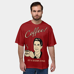Футболка оверсайз мужская Coffee: it's damn fine, цвет: 3D-принт — фото 2