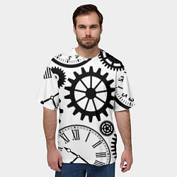 Футболка оверсайз мужская Часы и шестеренки, цвет: 3D-принт — фото 2