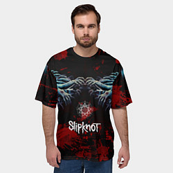 Футболка оверсайз мужская Slipknot руки зомби, цвет: 3D-принт — фото 2