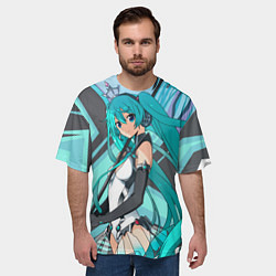 Футболка оверсайз мужская Miku1, цвет: 3D-принт — фото 2