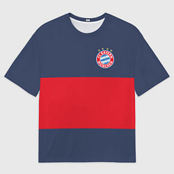 Футболка оверсайз мужская Bayern Munchen - Red-Blue FCB 2022 NEW, цвет: 3D-принт