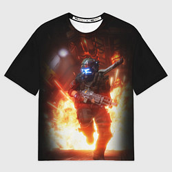 Мужская футболка оверсайз Titanfall fighter runs