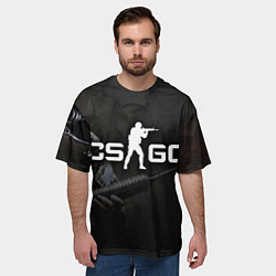 Футболка оверсайз мужская CS:GO SWAT, цвет: 3D-принт — фото 2