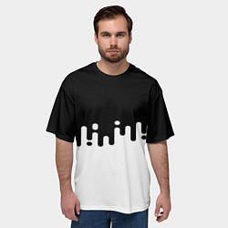 Футболка оверсайз мужская Чёрно-белый узор, цвет: 3D-принт — фото 2