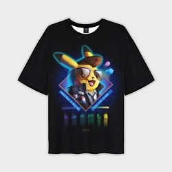 Футболка оверсайз мужская Retro Pikachu, цвет: 3D-принт