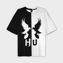 Мужская футболка оверсайз HU: Black & White