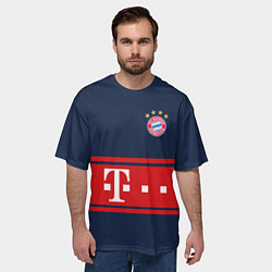 Футболка оверсайз мужская ФК Бавария: Гостевая 17/18, цвет: 3D-принт — фото 2