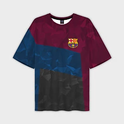 Футболка оверсайз мужская FC Barcelona: Dark polygons, цвет: 3D-принт