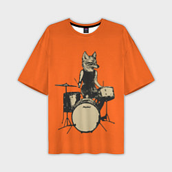 Мужская футболка оверсайз Drums Fox