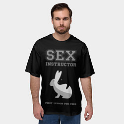 Футболка оверсайз мужская Sex Instructor - first lesson for free, цвет: 3D-принт — фото 2