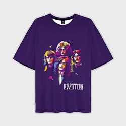 Футболка оверсайз мужская Led Zeppelin: Violet Art, цвет: 3D-принт