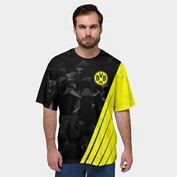 Футболка оверсайз мужская FC Borussia Dortmund: Abstract, цвет: 3D-принт — фото 2