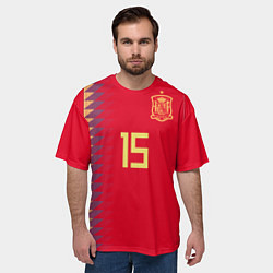 Футболка оверсайз мужская Сборная Испании: Рамос ЧМ 2018, цвет: 3D-принт — фото 2