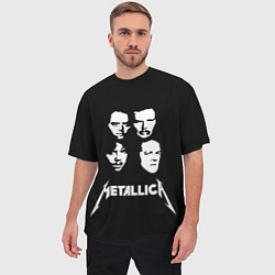 Футболка оверсайз мужская Metallica - rock band, цвет: 3D-принт — фото 2