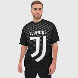 Футболка оверсайз мужская FC Juventus: Black Lines, цвет: 3D-принт — фото 2