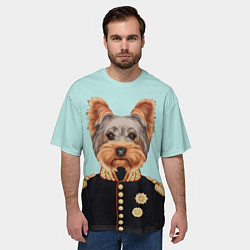 Футболка оверсайз мужская Йоркширский терьер адмирал, цвет: 3D-принт — фото 2