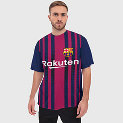 Футболка оверсайз мужская FC Barcelona: Rakuten, цвет: 3D-принт — фото 2