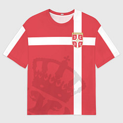 Футболка оверсайз мужская Сборная Сербии, цвет: 3D-принт