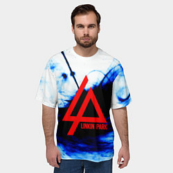 Футболка оверсайз мужская Linkin Park blue smoke, цвет: 3D-принт — фото 2