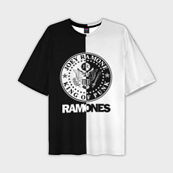 Футболка оверсайз мужская Ramones B&W, цвет: 3D-принт