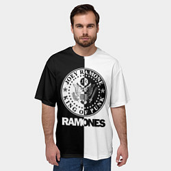 Футболка оверсайз мужская Ramones B&W, цвет: 3D-принт — фото 2