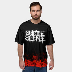 Футболка оверсайз мужская Suicide Silence: Red Flame, цвет: 3D-принт — фото 2