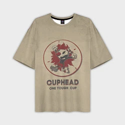 Мужская футболка оверсайз Cuphead: One Touch Cup