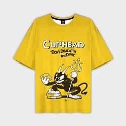Мужская футболка оверсайз Cuphead: Black Devil