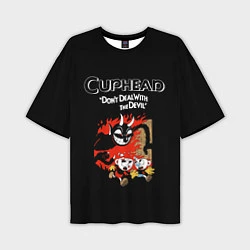 Мужская футболка оверсайз Cuphead: Hell Devil
