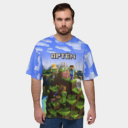 Футболка оверсайз мужская Майнкрафт: Артём, цвет: 3D-принт — фото 2